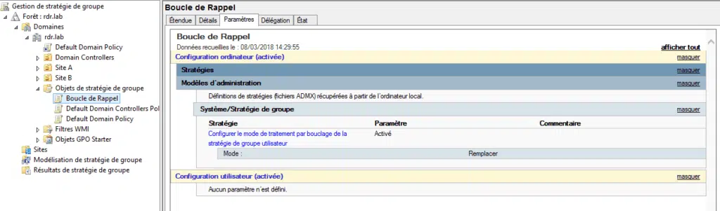 GPO boucle de rappel
