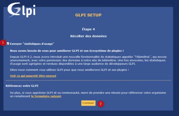 GLPI install completed