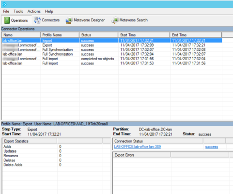 Azure AD Connect console
