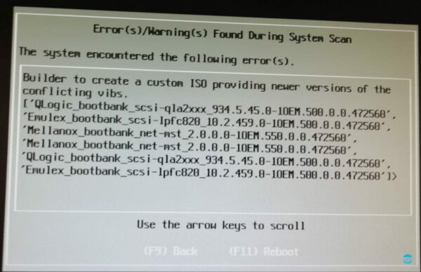 vmware erreur vib