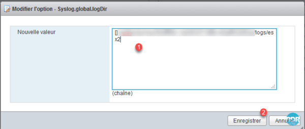 esxi erreur journalisation