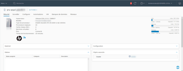 esxi erreur journalisation