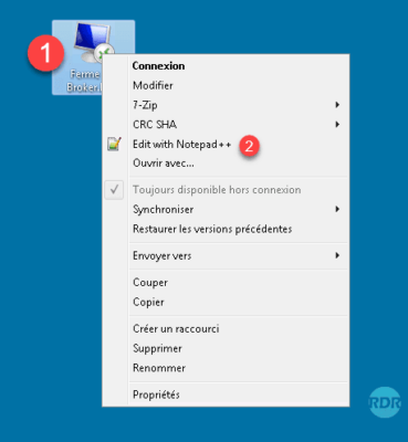 Modifier fichier RDP