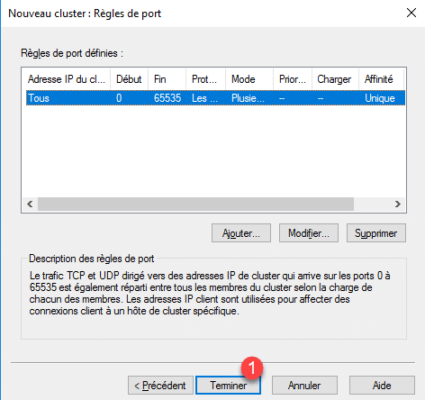 End of the cluster configuration