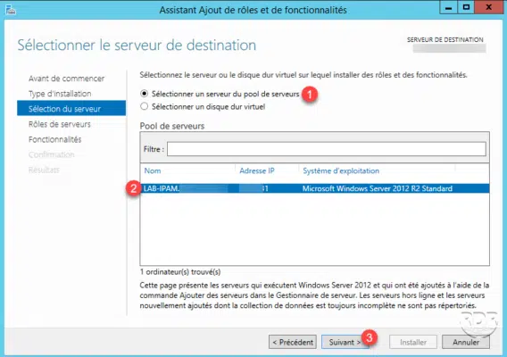 Choix du serveur