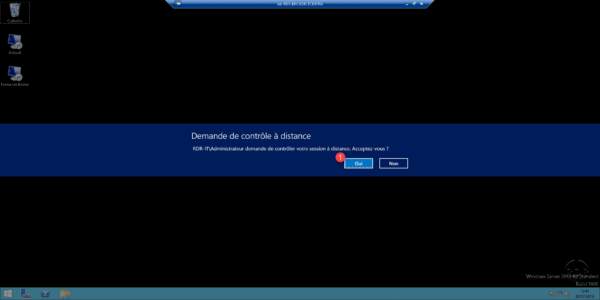 Validation du contrôle par l'utilisateur