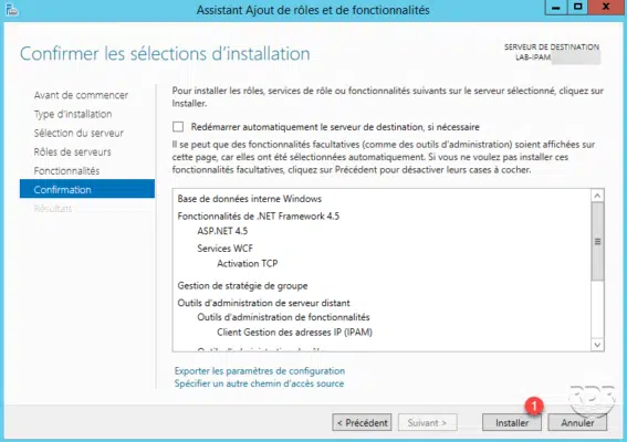 Lancer l'installation