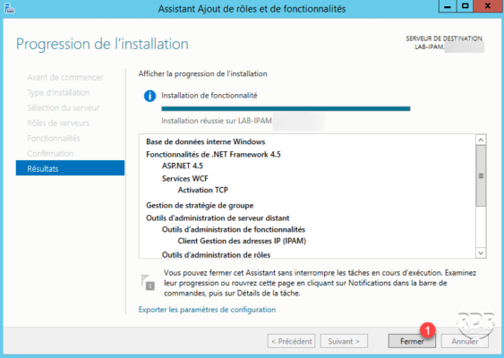 Installation terminée