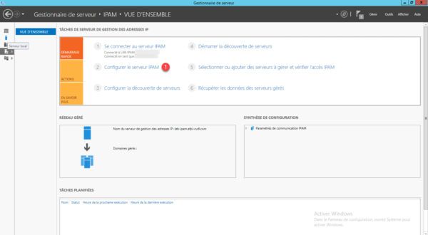 Démarrer la configuration d'IPAM