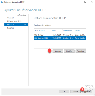 Réservation DHCP