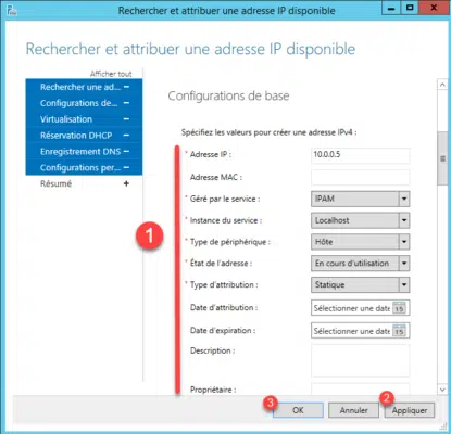 Gestion hors DHCP