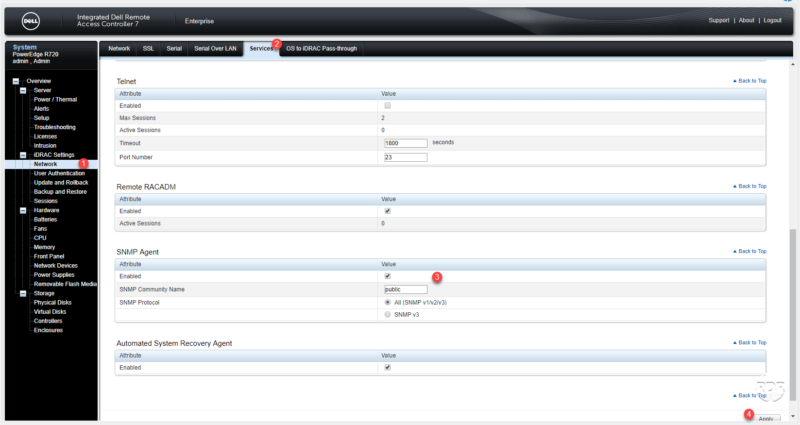 Idrac configuration SNMP