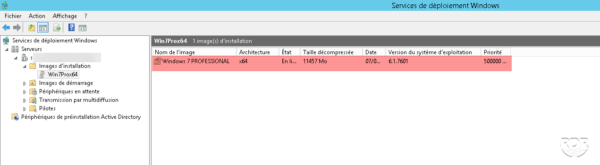 Liste des images