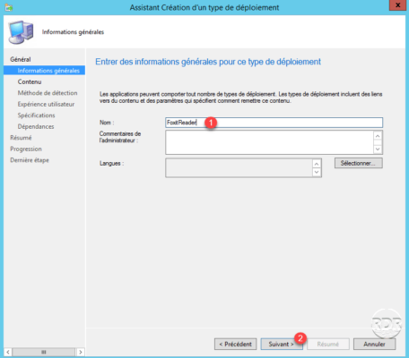 Nom de l'application