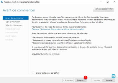 Assistant installation rôle