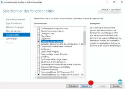 Fonctionnalité sélectionée
