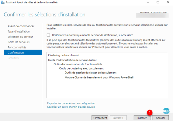Lancer l'installation