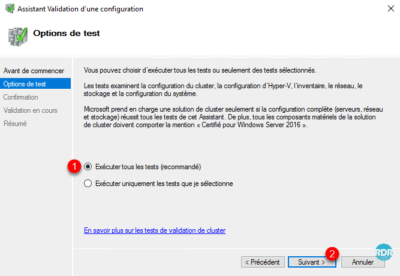 Choix des tests a faire