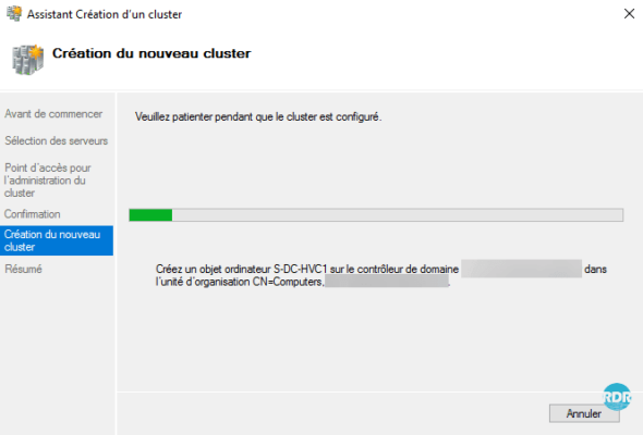 Création du cluster