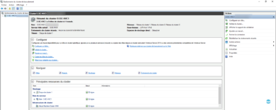 Console administration du cluster de basculement
