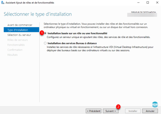 Assistant : type d'installation