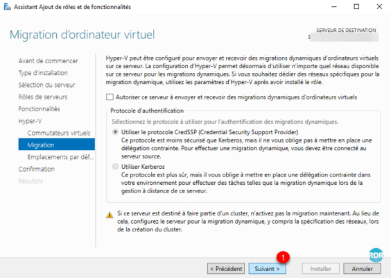 Configuration migration dynamique