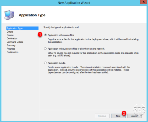 Application avec source
