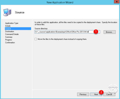 MDT : indiquer les sources de l'application