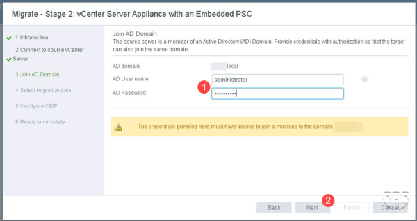 vCenter membre AD