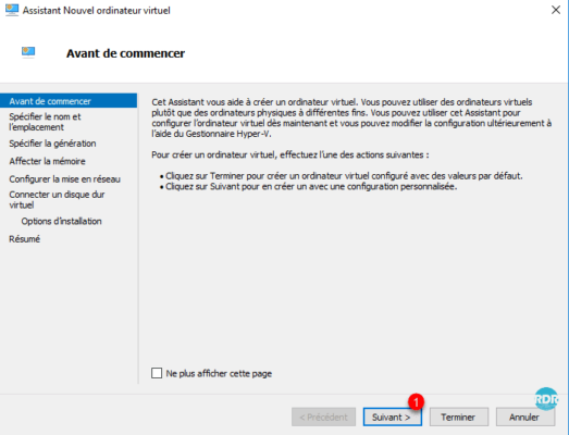Assistant création ordinateur virtuel