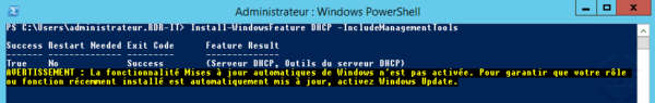 DHCP: instalación de roles completa