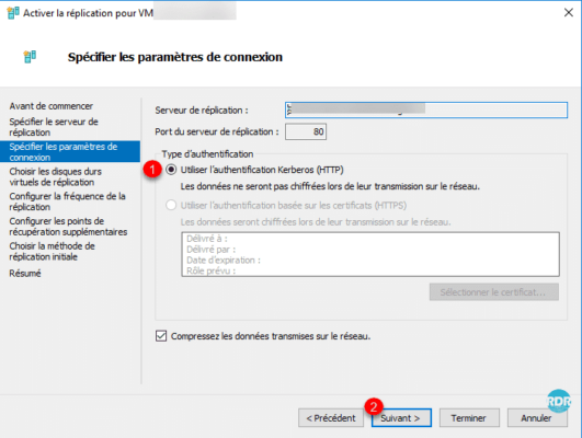 Paramètres de connexion