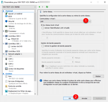 Configuration du commutateur virtuel