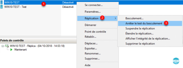 Arret test de basculement