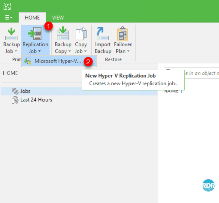 Veeam réplication, ajout job