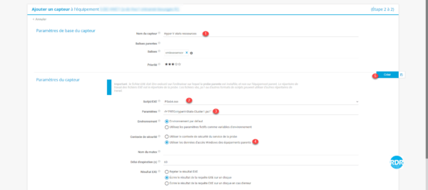 Configuration capteur cluster