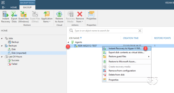 Veeam instant recovery