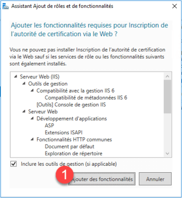 Ajout des fonctionnalités IIS