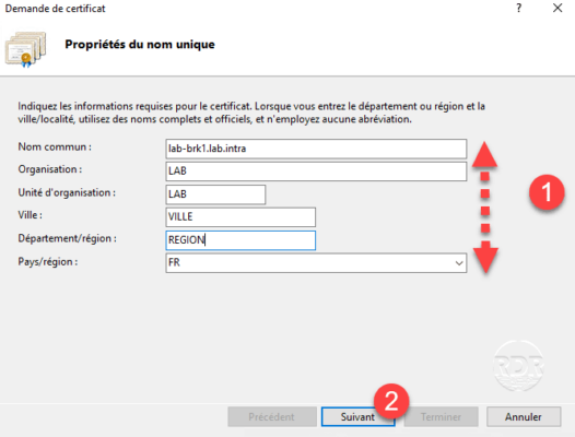 Information sur le certificat