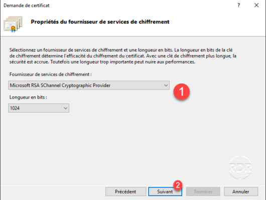 Chiffrement du certificat