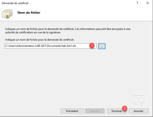 Emplacement de sauvegarde du csr
