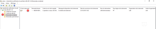 Demande en attente