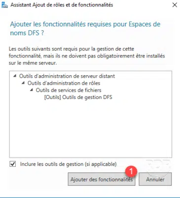 Confirmer l'ajout de la console DFS