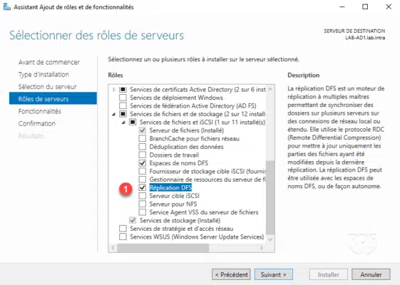 Option de réplication
