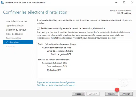 Démarrer l'installation