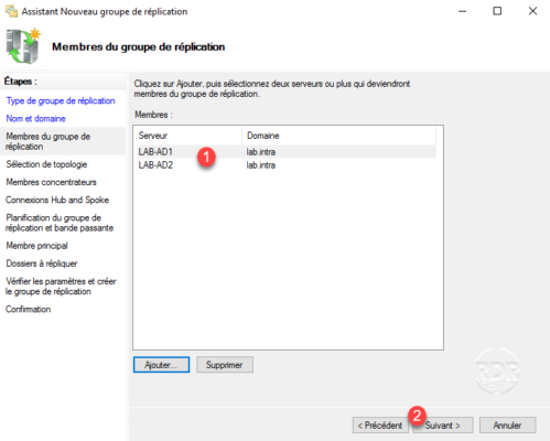 DFS-R Ajout des serveurs