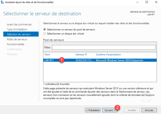 Choisir le serveur