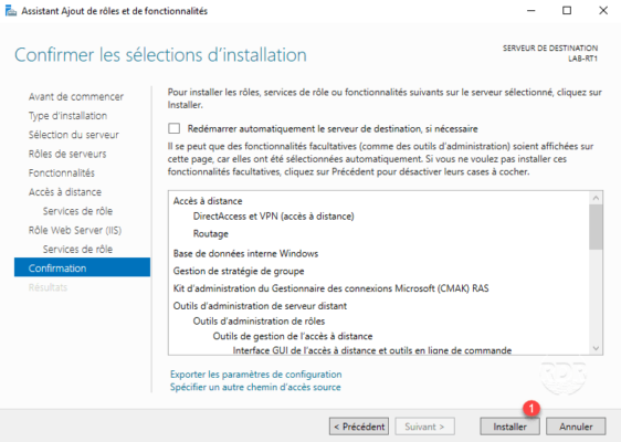 Lancer l'installation