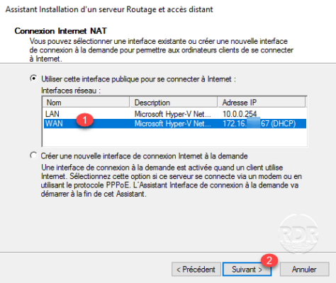 Choisir l'interface WAN