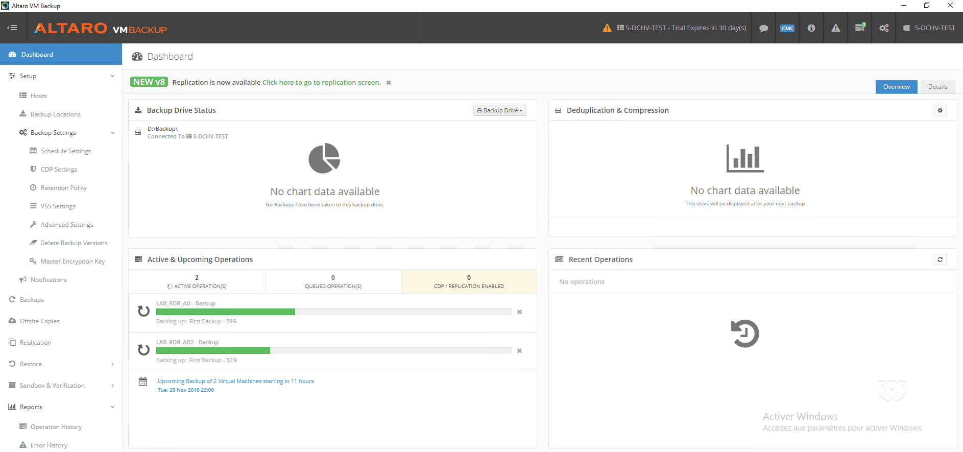 Altaro backup - sauvegarde en cours...